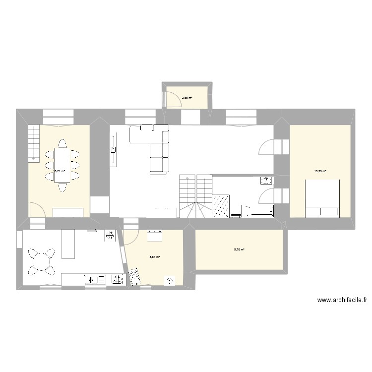 mmaison rdc. Plan de 0 pièce et 0 m2