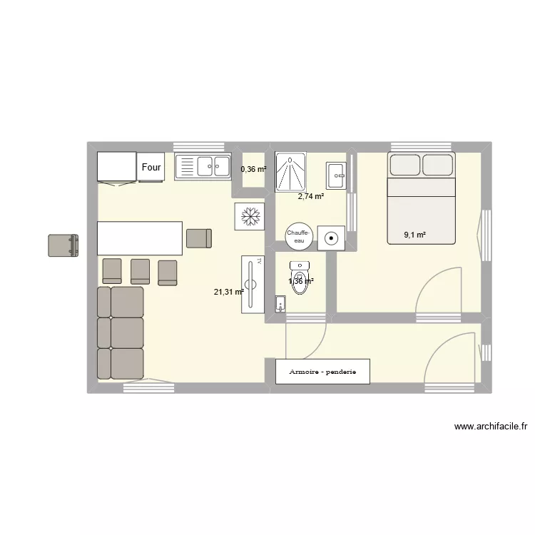 Appart R+C. Plan de 5 et 35 m² Appart R+C. Plan de 5 et 35 m²
