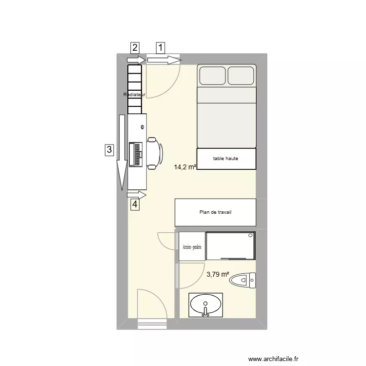 louis Conan. Plan de 2  et 18 m²