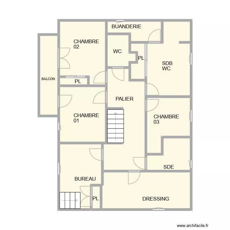 KEONARD ETAGE CALVI. Plan de 14 et 58 m² KEONARD ETAGE CALVI. Plan de 14 et 58 m²