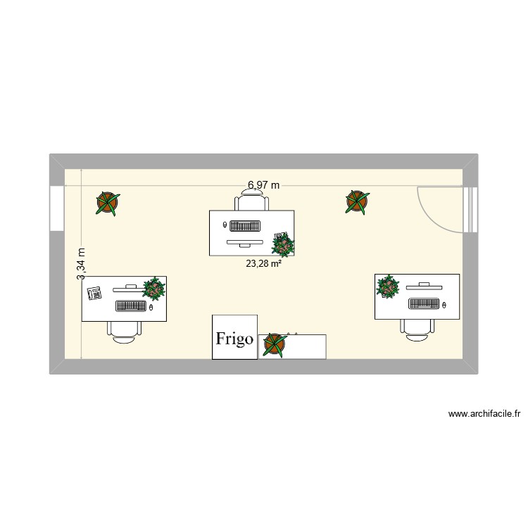 plan bureau redac 3. Plan de 0 pièce et 0 m2