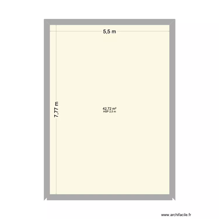 etage. Plan de 1 Pièce et 43 m²
