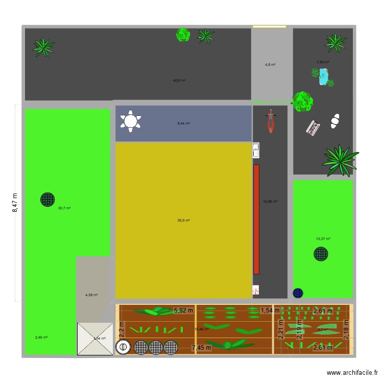 Phetchabun travaux ext 2024 2025. Plan de 13 pièces et 190 m2
