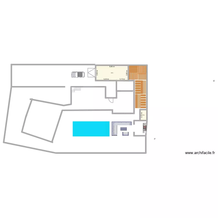 villa. Plan de 2  et 39 m²