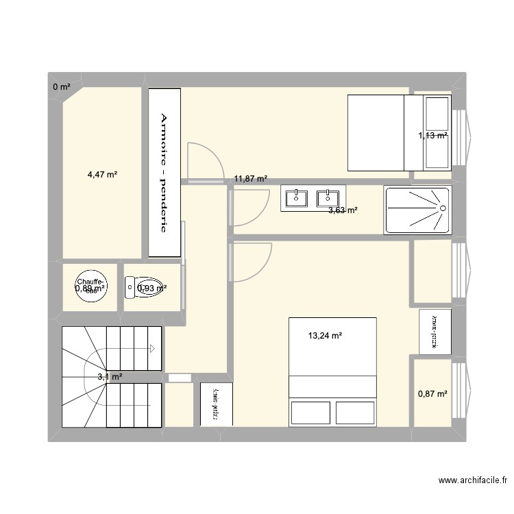 Felix Etage solution 4. Plan de 10 pièces et 40 m2