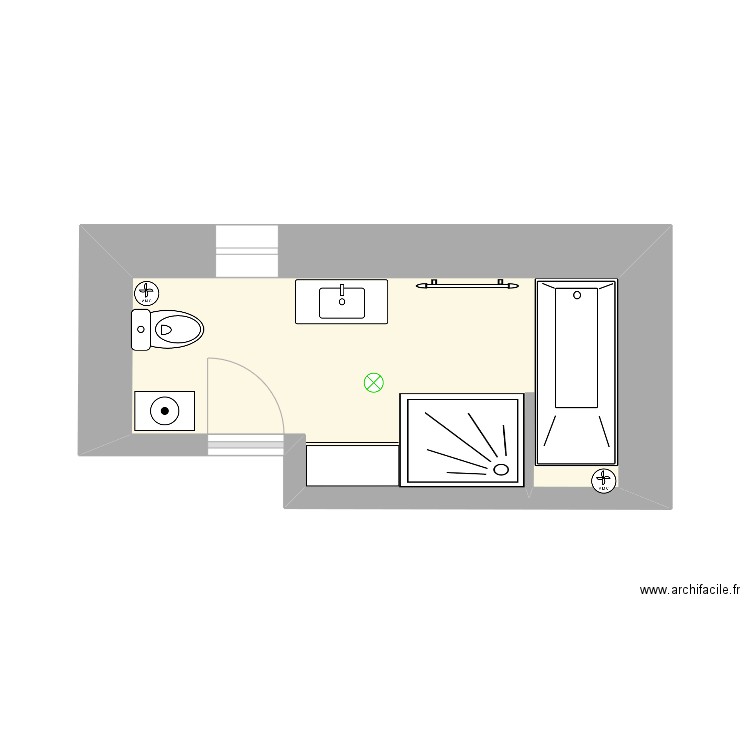 Salle de Bain ETAGE 2. Plan de 1 pièce et 8 m2