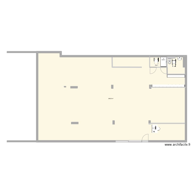 SALLE DE SPORT. Plan de 1 pièce et 249 m2