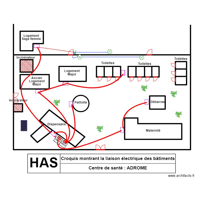 Plan de masse CS ADROME. Plan de 20 pièces et 481 m2