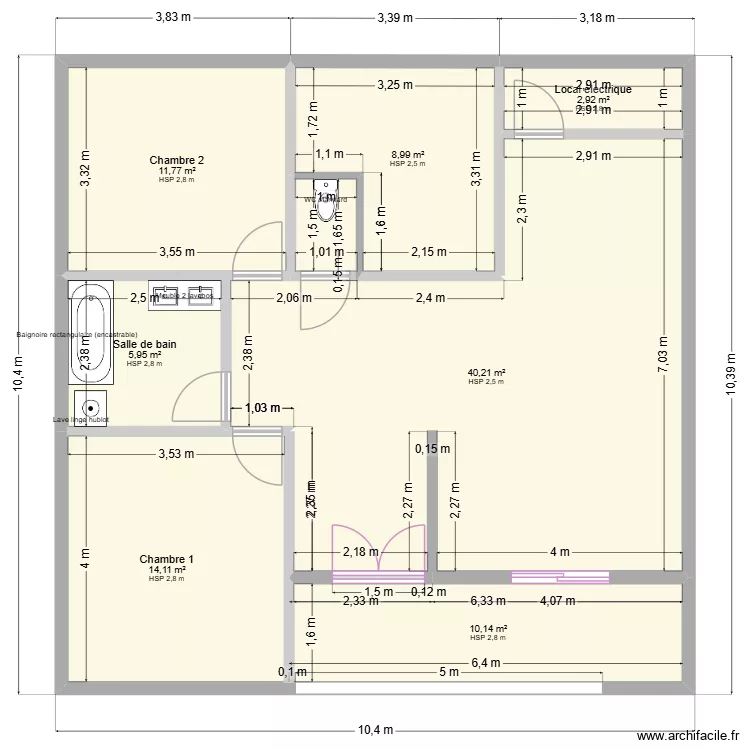 Projet 5. Plan de 7  et 94 m²