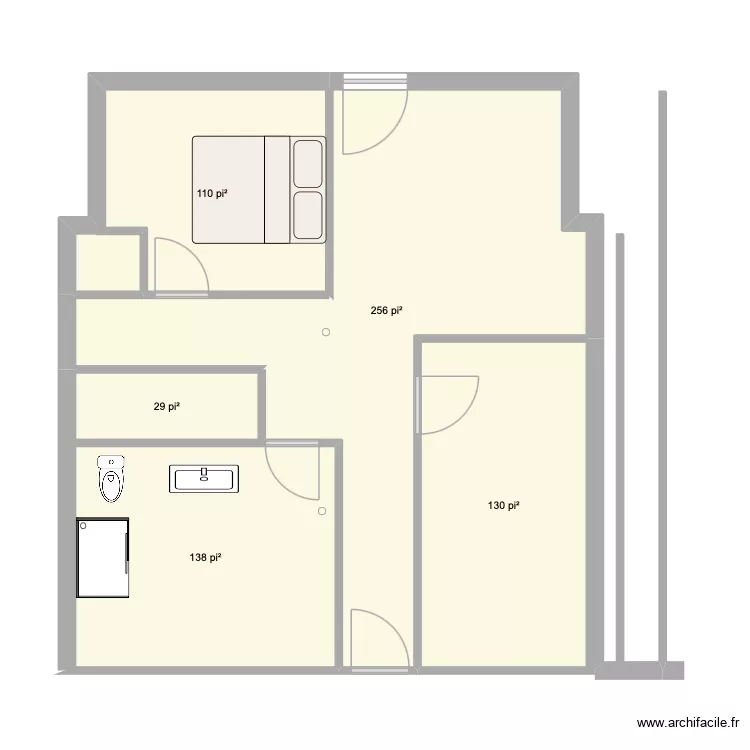 CHALET Sous sol. Plan de 5 Pièces et 62 m²