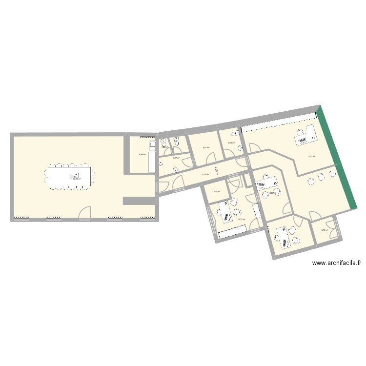 LAPOSTE final. Plan de 13 pièces et 197 m2