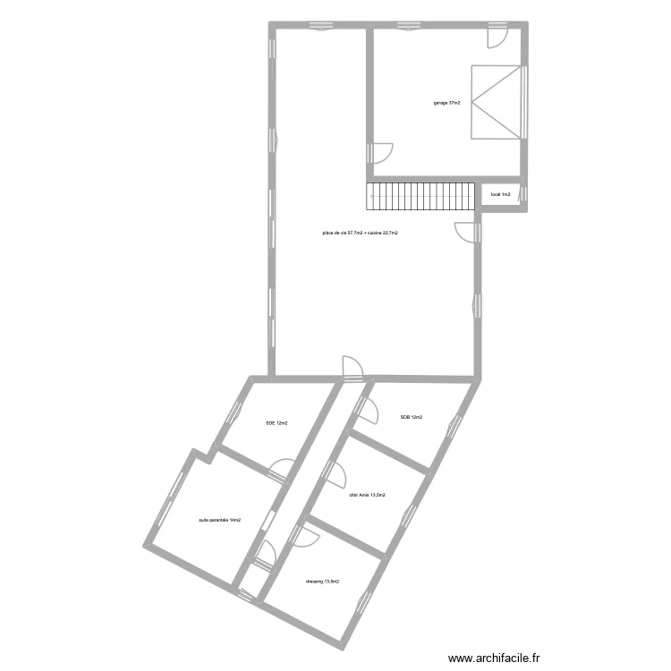 RD1. Plan de 9  et 195 m²