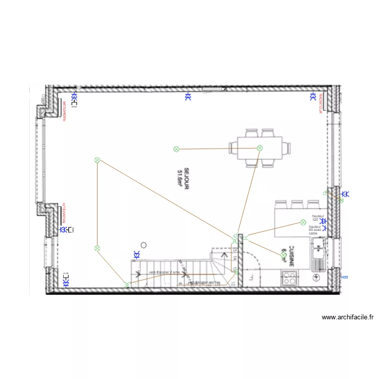 plans TS maison B 1er etage . Plan de 
