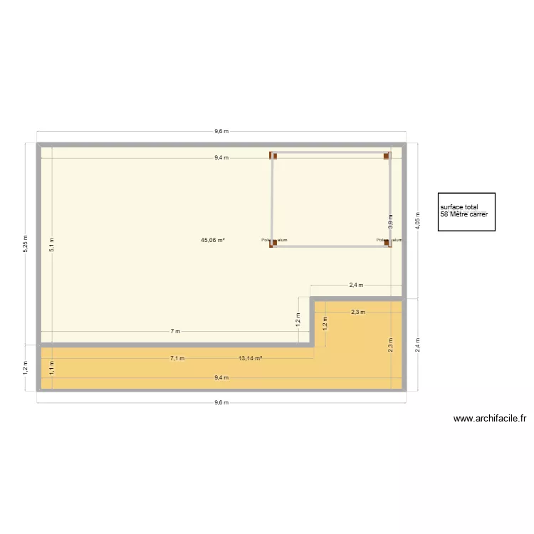 ken percolat 2. Plan de 2 et 58 m² ken percolat 2. Plan de 2 et 58 m²