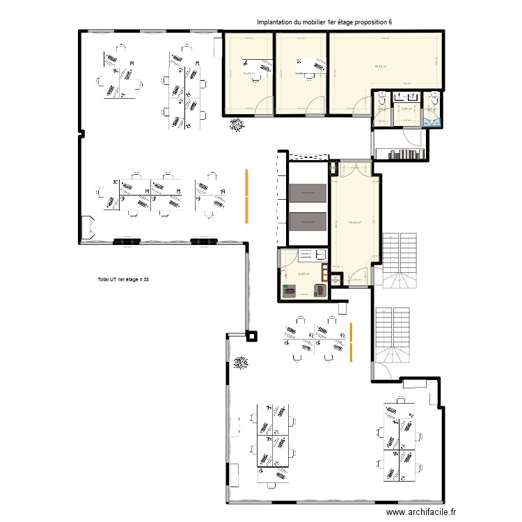 Plan 1er étage-02.24-point d'apport volontaire. Plan de 12 pièces et 69 m2