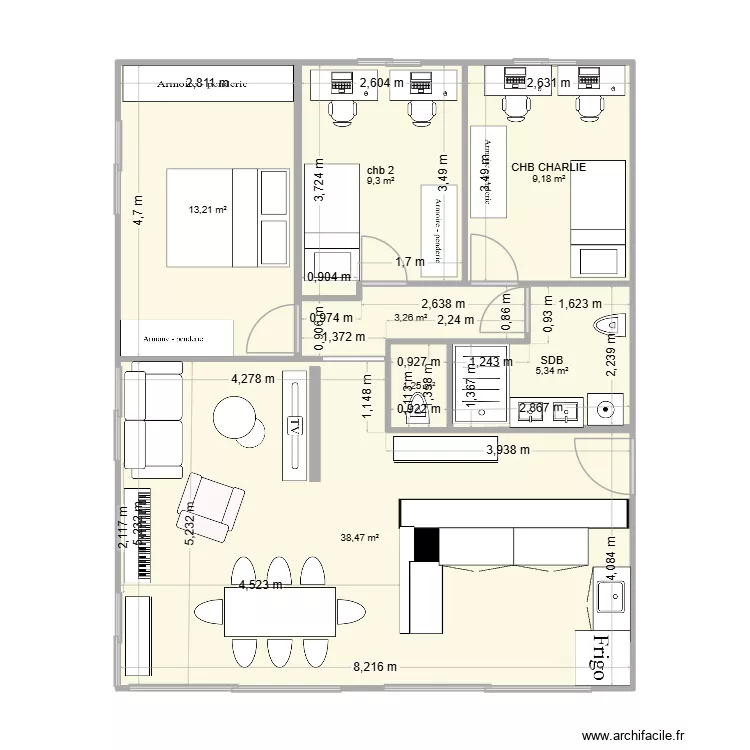 modification 2026. Plan de 7  et 80 m²