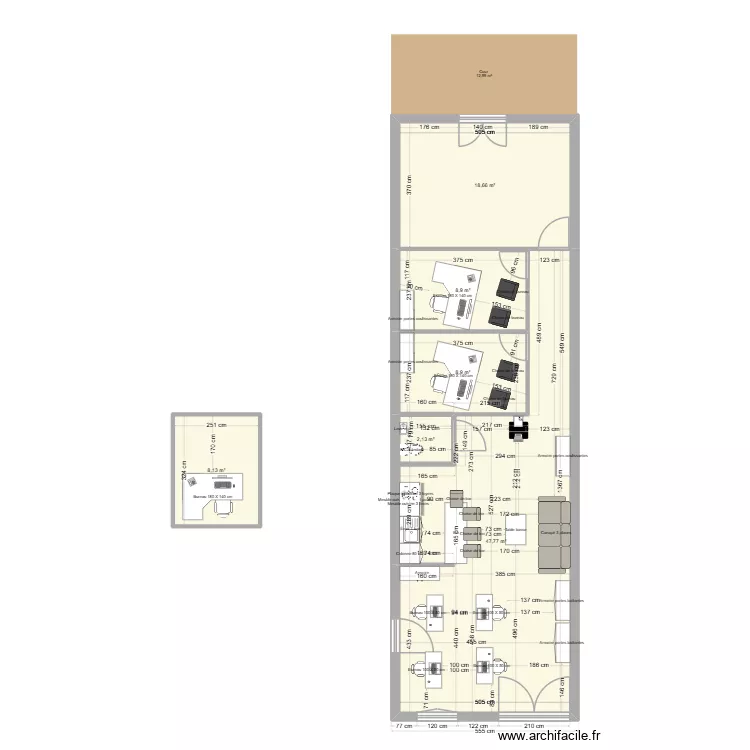 Coworking St Hippo Version 2. Plan de 6 Pièces et 95 m² Coworking St Hippo Version 2. Plan de 6 Pièces et 95 m²