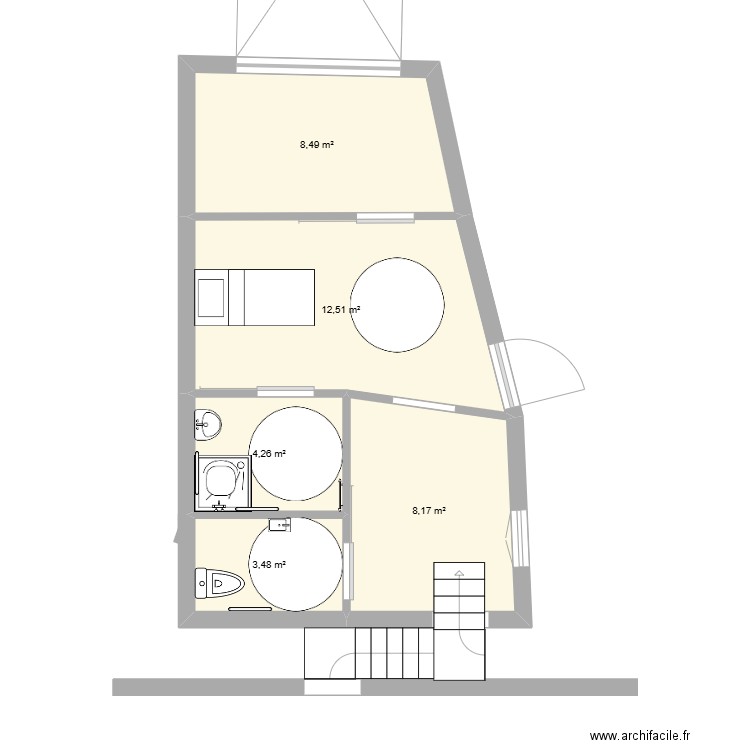 plan dependance mrS. Plan de 5 pièces et 37 m2