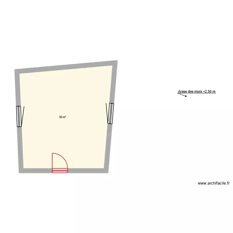 devoir du 6 octobre 2026. Plan de 1 Pièce et 30 m²