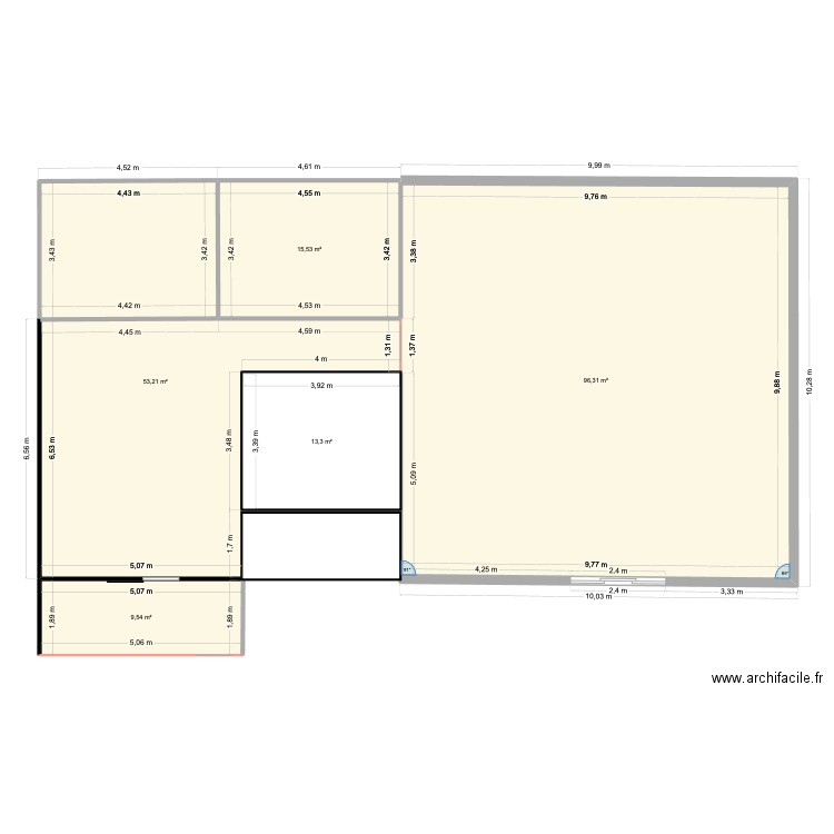 Plan-Maison2. Plan de 5 pièces et 188 m2
