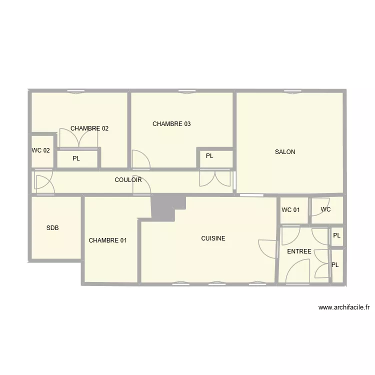 ANTAREAL 2 EME. Plan de 16  et 61 m²