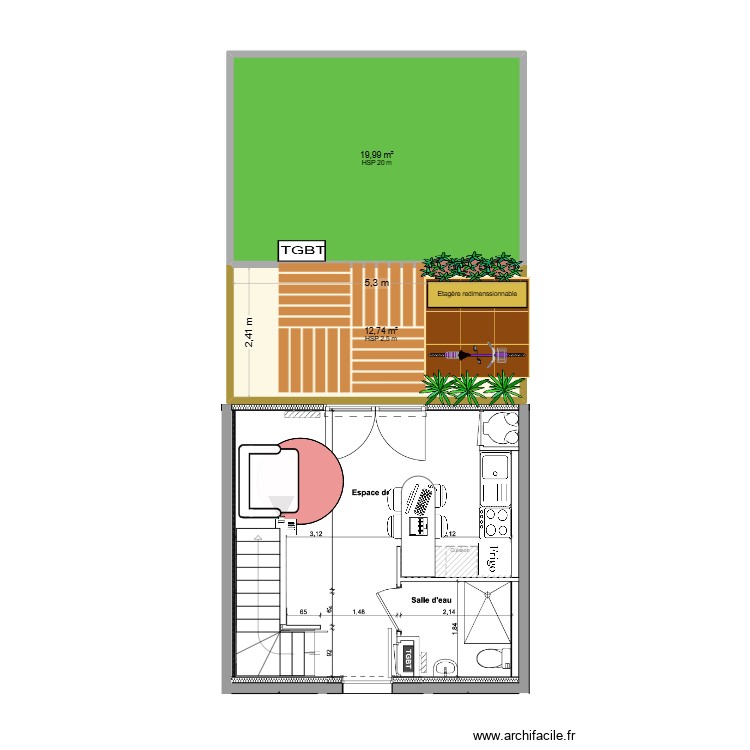 RDC. Plan de 0 pièce et 0 m2 RDC. Plan de 0 pièce et 0 m2