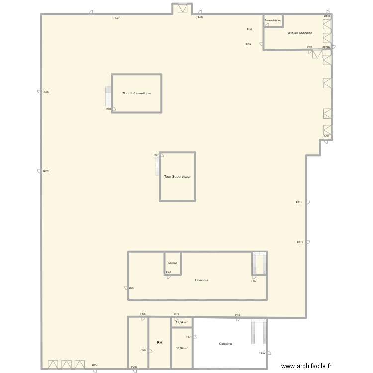 UsineSTM. Plan de 10 pièces et 982 m2