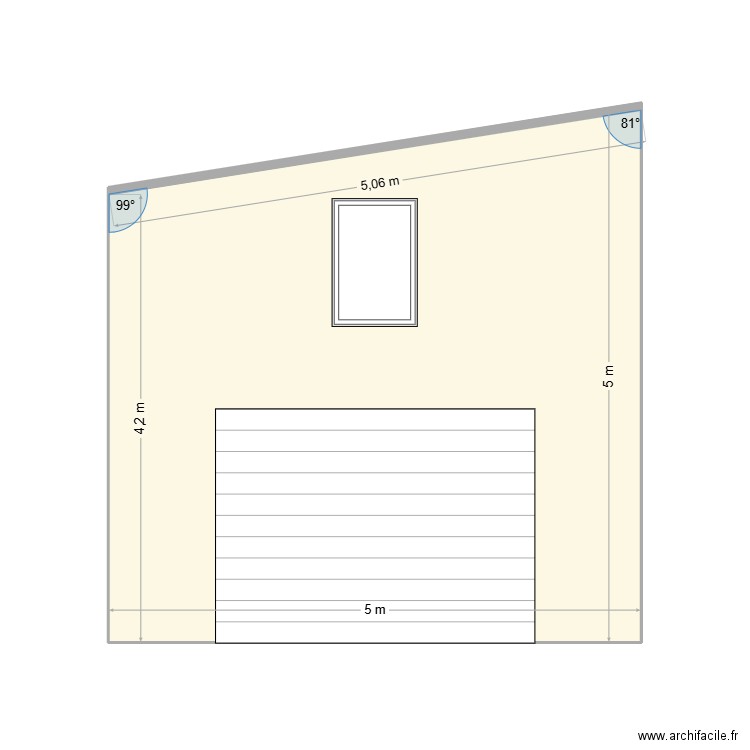Façade NORD Entrée Garage1. Plan de 1 pièce et 23 m2