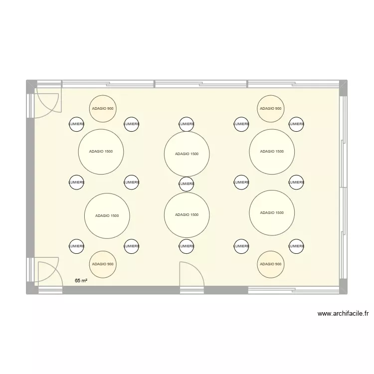 REFECTOIRE - MAIRIE DE SAINT LUBIN DE LA HAYE. Plan de 1 Pièce et 65 m² REFECTOIRE - MAIRIE DE SAINT LUBIN DE LA HAYE. Plan de 1 Pièce et 65 m²