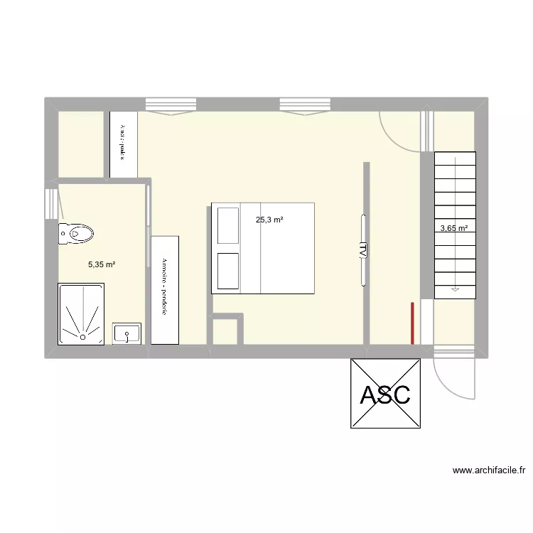 Marsanne 1er. Plan de 3  et 34 m²