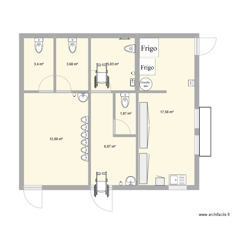 toilette stade. Plan de 0 pièce et 0 m2