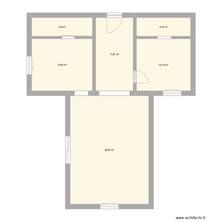 Extension Fourneville. Plan de 6 pièces et 83 m2
