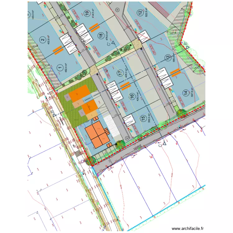St Vincent sur Graon - Le Prieur&eacute;. Plan de 