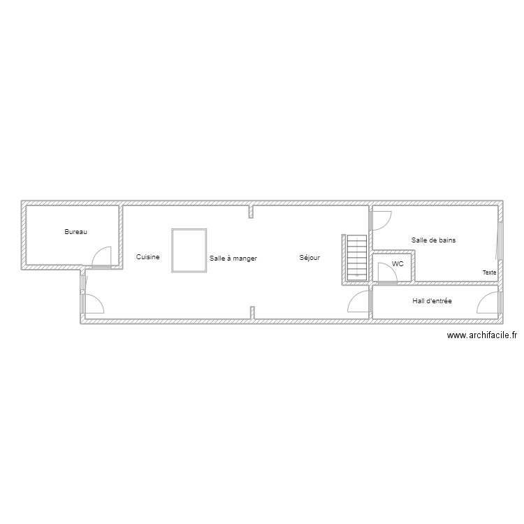 Guaeta. Plan de 5 pièces et 88 m2