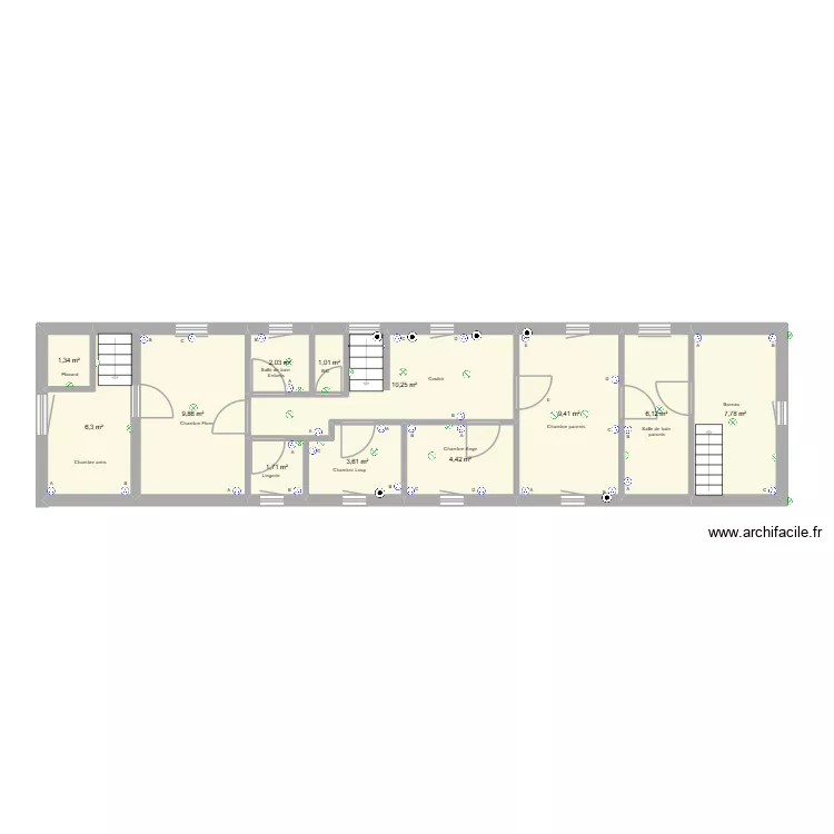 Montgoux &eacute;tage &eacute;lectricit&eacute;. Plan de 