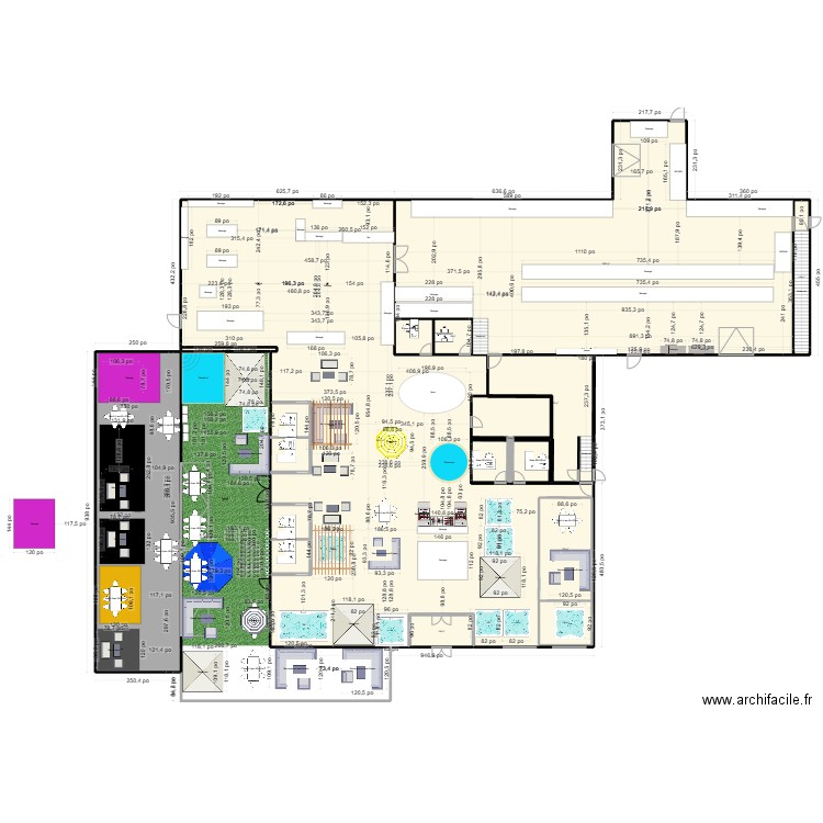 trevi. Plan de 14 pièces et 1262 m2