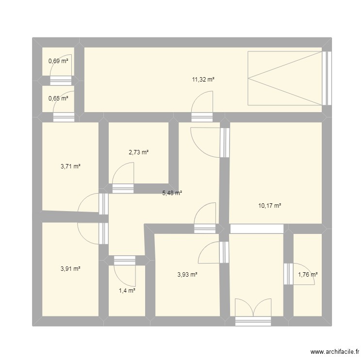 rabeb. Plan de 11 pièces et 46 m2