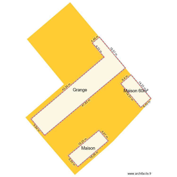 Corps de ferme Nernier. Plan de 3 pièces et 680 m2
