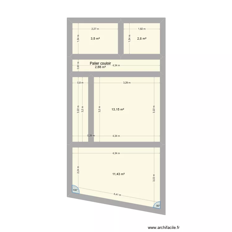 Maison Nath. Plan de 5  et 34 m²