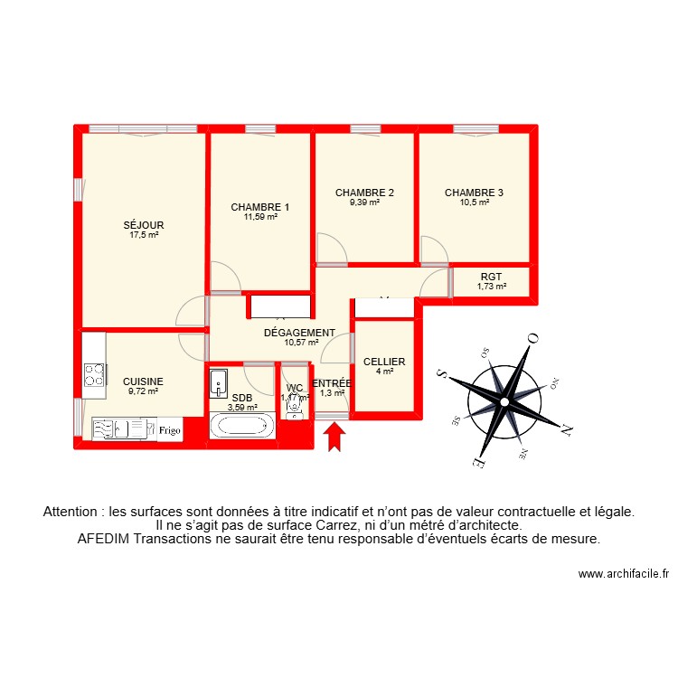 BI 29292-. Plan de 12 pièces et 81 m2