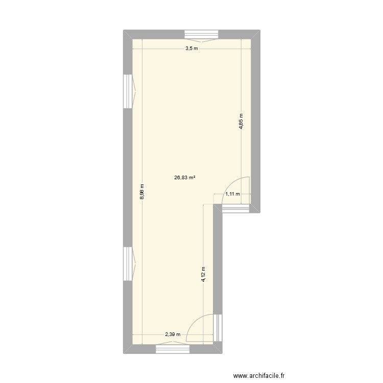 STUDIO FINAL. Plan de 1 pièce et 27 m2