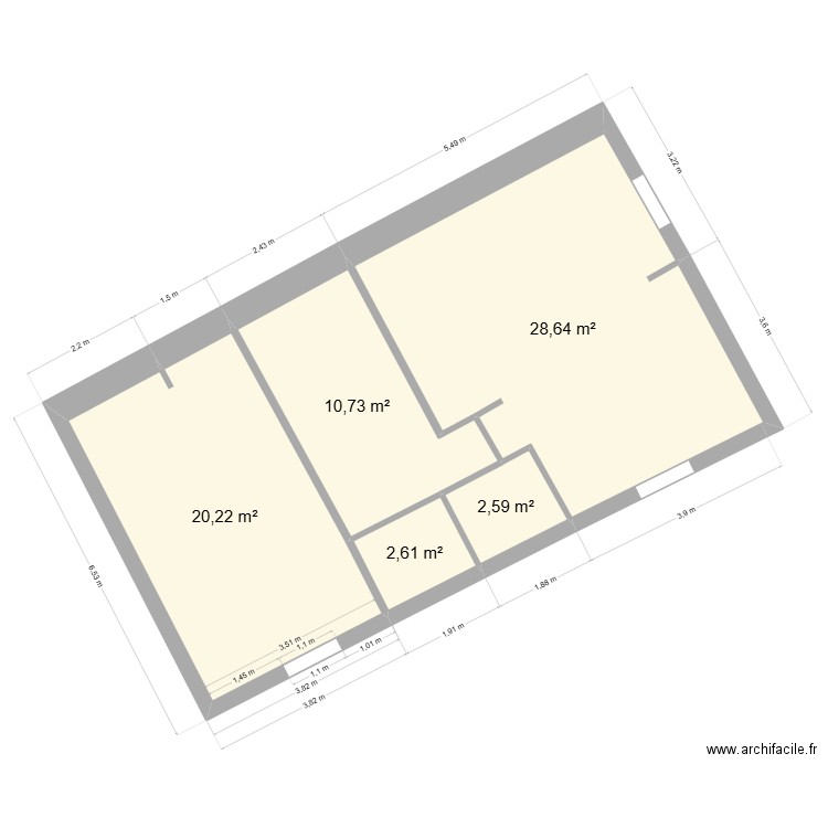 julisa 1er étage. Plan de 5 pièces et 65 m2