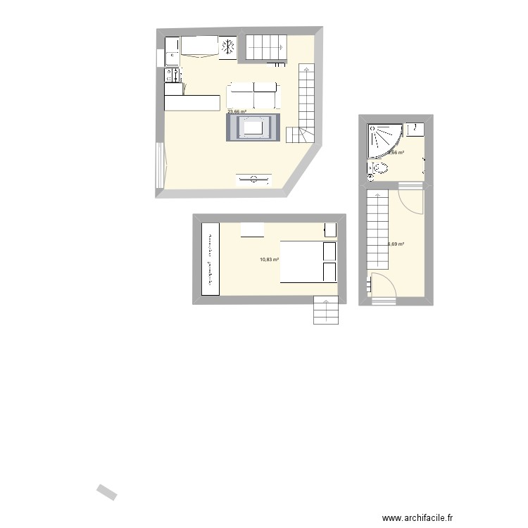 Studio mezzanine. Plan de 0 pièce et 0 m2