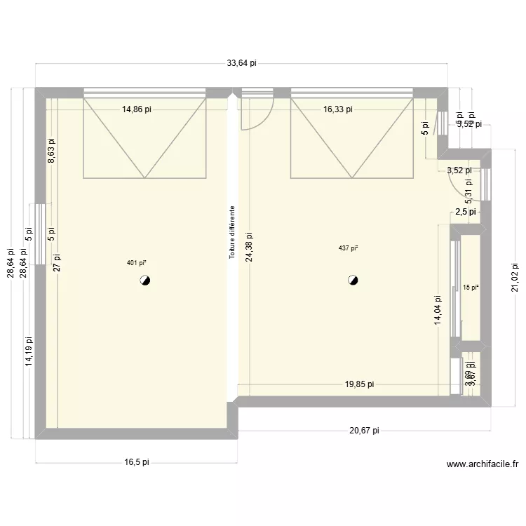 Plan Garage 27 x 32 23fév2026. Plan de 3 et 79 m² Plan Garage 27 x 32 23fév2026. Plan de 3 et 79 m²