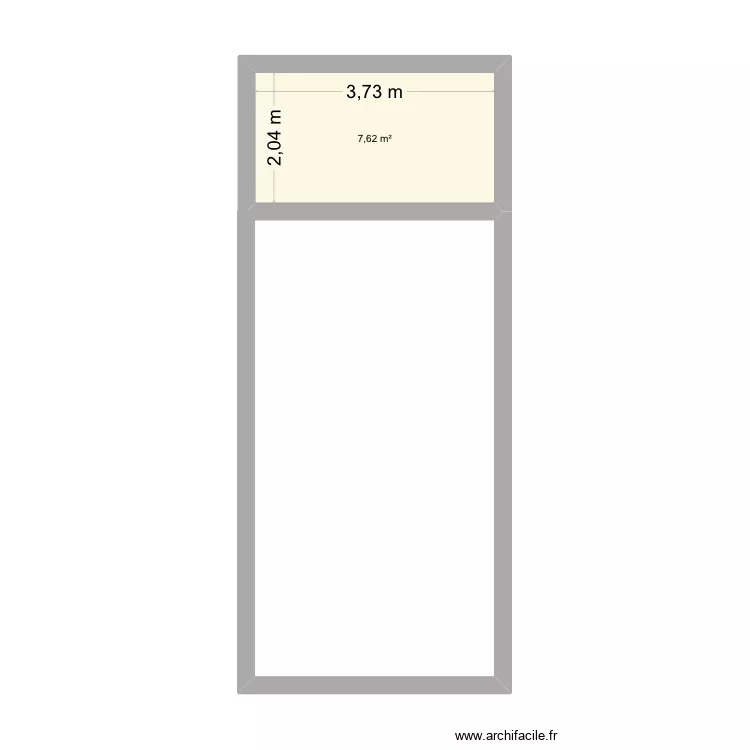Extension Argeles. Plan de 1  et 8 m²