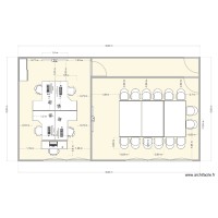 Dimensions et surfaces open space et salle de réunion