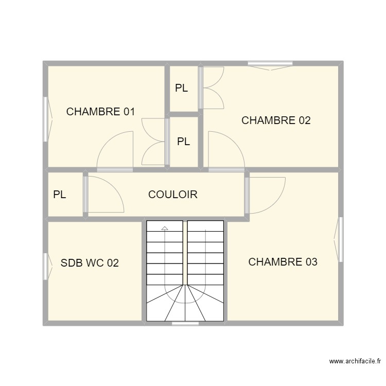 MANDUEL ETAGE. Plan de 9 pièces et 34 m2