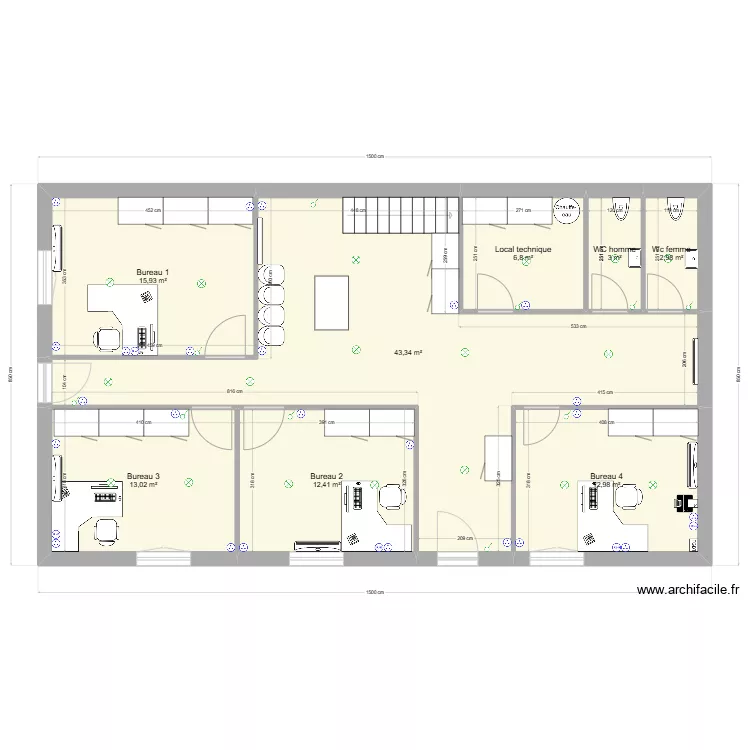 Bureaux St Victor. Plan de 