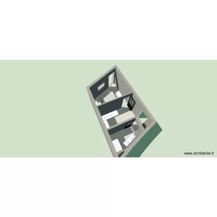 PAPON. Plan de 3 Pièces et 23 m² PAPON. Plan de 3 Pièces et 23 m²