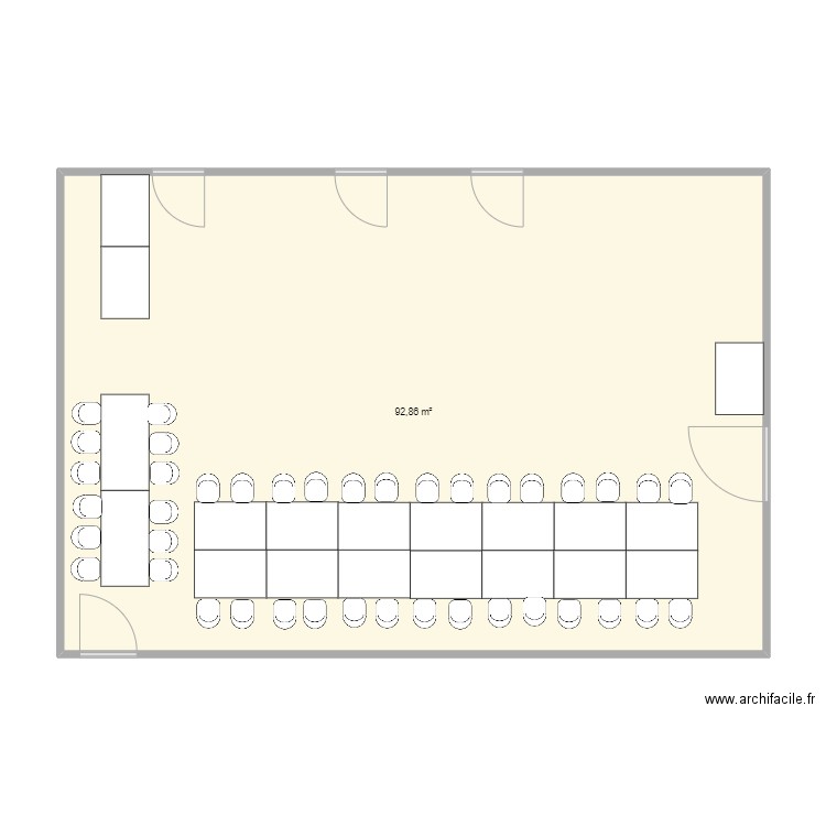 salle.3. Plan de 1 pièce et 93 m2